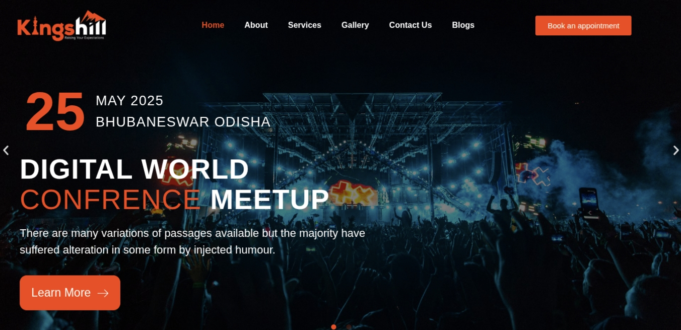 KingsHill Events approached Sthaniya Saathi to build a complete digital identity for their event management brand. The project included logo design, responsive website development, service presentation structure, and social media branding to establish a strong and professional online presence in the event management industry.