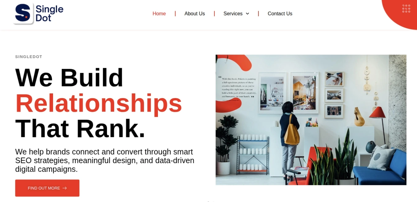 SingleDot Solutions approached Sthaniya Saathi to design and develop a modern, professional, and conversion-focused digital agency website that reflects their expertise in SEO, digital marketing, UI/UX, and business growth solutions.